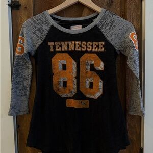 PINK Victoria's Secret Black and Orange Tennessee 86 Kids Long Sleeve Tee